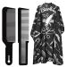 Barber Cape Professional Hair Cutting Cape 3 Pieces Salon Barber Capes Set for Men Hair Cutting Hairdresser Stylists Capes with Adjustable Closure Neck Duster Brush and Combs(Hair Cape+Brush)