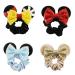 4 Pcs Minnie Mouse Ears Mickey Ears Velvet Scrunchies Sequin Bows Hair Bands Ponytail Hair Ties Hair Accessories for Women Girls Adult Kids Yellow Red Blue Ivory