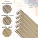 RUNATURE Ash Brown Highlight Platinum Blonde Tape in Hair Extensions | Human Hair Blonde Tape Extensions | Straight 12 Inch 30g | #8P60 - Buy Online on GoSupps.com