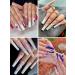 Kalolary Clear Extra Long C Curved False Nail Tips 400p Extra Long Nail Tips C/U Curve Half Cover False Nails French False Nail Tips with Box - Buy Online on GoSupps.com