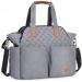 Lekebaby Baby Changing Bag Large Nappy Bags for Mom and Dad Nappy Changing Bag Stylish Travel Tote with Nappy Changing Mat Quilted Grey