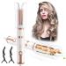 Automatic Curling Iron - 1.1'' Automatic Hair Curlers with 5 Temps & Timer Anti-Tangle and Dual Anti-Scald Fast Heating Iron for Hair Styling Ceramic