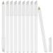 10 Pieces White Nail Pencils 2-In-1 Nail Whitening Pencils French Manicure Pen with Cuticle Pusher Cap for DIY Nail Design Manicure Supplies