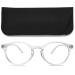 MAGIMODAC Women Computer Reading Class Blue Filter Light around Oval Reading Brille Computer Glasses With P and Symphetic Reading Aid Transparent 2.25 Dioptries