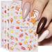 JMEOWIO 3D Embossed Fall Nail Art Stickers Decals Self-Adhesive Autumn 5D Pumpkin Maple Leaf Nail Supplies Nail Art Design Decoration Accessories 4 Sheets