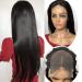 LONG YAO 16 Inch Lace Front Human Hair Wig for Black Women - Pre Plucked Brazilian Straight 4x4 Closure Wig with Baby Hair - 9A Natural Black - Buy Online on GoSupps.com