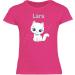 Personalized Gift T-Shirt for Girls - Cute Cat Design by Shirtracer - Fuchsia Cat Motif 01 - Buy Online on GoSupps.com