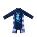 BONVERANO Baby Boys Swimsuit/Sunsuit UPF 50+ Sun Protection One Pieces Swimwear with Sun Hat 2-3 Years Whale