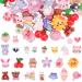 100 Pcs Kawaii Nail Charms  EBANKU Flatback Resin Nail Charms Sweet Candy Slime Animals 3D Nail Decoration for DIY Crafts Jewelry Making