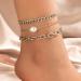 MUAYOUAUM Anklets A19 for Women Girls Link Chain Silver Simulated Pearl