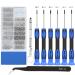 Eyeglass Repair Tool Kit LIFEGOO Glasses Precision Screwdriver Set with Compact Screw Box Includ Screws &Tweezer Eyeglass Screws Kit for Eyeglasses Sunglasses Watch Clock Repair Blue
