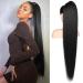 Flufymooz ponytail extension horse -tailed extension 91 cm long straight ponytail with cord curly ponytail Synthetic hair part for women (natural black) 91 cm natural black