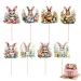 Besreey Stand Up Easter Cake Toppers | Easter Bunny Cupcake Toppers | Wafer Rice Paper Cake Toppers Dessert Toppers for Birthday Party Decorations