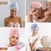 JEFFSUN Microfiber Hair Drying Towel Wrap - Super Absorbent Hooded Turban for Women | 2 Colors Extra Thick for Long Curly Wet Hair - Buy Online on GoSupps.com