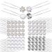80pcs Wedding Hairpins Pearls Flowers Rhinestone Bridal Jewelry Hair Accessories for Bridal Hairstyle Communion Confirmation Baptism Party 4 U-shaped