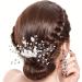 Bride Wedding Hair Comb Sparkly Rhinestone Pearl Bridal Hair Side Combs Slides Crystal Headpieces Bridal Leaf Hair Accessories for Women and Girls (Silver) - Buy Online on GoSupps.com