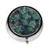 Green Succulent Portable Round Pill Box - Lightweight and Moisture-Proof Perfect for Organizing Vitamins Green Succulent One Size