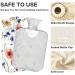 NAANLE Hot Water Bottle with Cover - Goose Blower & Poppy Flowers Watercolor | 1L Menstrual Cramps Pain Relief & Heat Therapy - Buy Online on GoSupps.com
