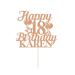 Happy 18th Birthday Cake Topper Personalised Cake Decorations Double-Sided Glitter Cake Topper Custom Cake Toppers with Any Age & Name for 18th 21st 30th 40th 50th 60th(Rose Gold)