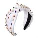 NVENF 4th of July Headbands Crystal Knotted Headbands for Women  Beaded Jeweled Headbands  Wide Top Knot Headbands Summer Headpieces  Fashion Headband (Flag Color) B-Flag Color