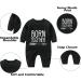 Culbutomind Baby Twins Bodysuit Set | Born Together Friends Forever | Unisex Romper & Hat | Black | BFT | 9-12 Months - Buy Online on GoSupps.com