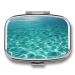 Pill Box Blue Aqua Pool Water Print 2 Compartment Medicine Pill Case Pill Organizer Decorative Metal Portable Pill Box for Pocket Or Purse