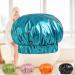 Girzzur Double Layer Waterproof Shower Cap | Reusable Bathing Cap with Dry Hair Function | Long Hair Cap | Blue - Buy Online on GoSupps.com