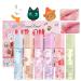 Xumann 6 Pcs Girls Lip Gloss Set Cute Lipgloss Sets Kids Fruit Clear Roll on Lip Oil for Teenage