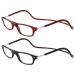 TBOC Pack: Reading Glass reading aid for men - (two units) diopters +3.50 Bordeaux and black frame Strength PC Mobile phone foldable woman man man magnetic closure clip antiquity presbyopia +3.50 dioptria (2 Pack) bordeaux +black