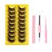 FAIRYGATE Eyelashes Waterproof Thick Fluffy Reusable Eyelash Strip Lashes Natural Look Soft Eye Lashes Thick Lash with Glue and Pink Tweezers B5323 FGJSTB5323