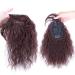 Snythetic Curly Wavy Clip in Hairpiece with Bangs Mono Base 14" Dark Brown