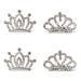Honbay 4PCS Mini Crystal Rhinestone Crown Hair Comb Princess Tiara Comb  1.7x1.5x0.9inch