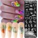 Nail Stamper Kit - 8 PCS Stamping Plates with Art Stamps & Scraper - Flowers, Leaves, Words - Nail Stencils for Reusable Manicure - Buy Online on GoSupps.com