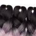 Tess Braids Extensions Ombre 60 cm - 3 Pack Jumbo Kanecalon Hair for Box Braids - Black/Purple Ombre - 100g per Bundle - Buy Online on GoSupps.com