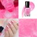 Hot Pink Pearl Glitter Nail Polish Gel Shimmering Shell Spiral Holographic Golden Shimmer Quick Dry Nail Varnish Mermaids Shining Sparkling Long Lasting No Need Cure DIY Nail Art Manicure - Buy Online on GoSupps.com