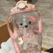 JQWSVE Kawaii Bear Straw Bottle - Cute 47oz Pink Water Bottle with Stickers for Girls | Leak-Proof for School, Office, Travel - Buy Online on GoSupps.com