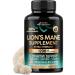 Lions Mane Supplement Capsules - Organic Lions Mane - Made in USA - Fruiting Bodies Extract - 1200 mg 25% Polysaccharides - Memory & Focus Support - As Lions Powder - 120 Capsules 2 Month Supply 120 Count (Pack of 1)