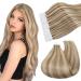 Ugeat tape in extensions real hair light brown with bleaching blond tape extensions real hair blond highlights hair extension real hair tape in extensions adhesive strips 20 stucco 35 cm #p10/613