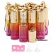 Rowiz 15PCS 5ml Yellow-Rose Red Gradient Color Glass Roll on Bottles UV Protection Empty Sample Vial Essential Oil Glass Bottles with Stainless Steel Roller Balls and Golden Screwcap with Buckle