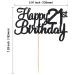 Happy 21st Birthday Cake Topper - Black Glitter 21 Cake Decoration for Party Supplies - Buy Online on GoSupps.com