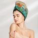 Hair Towel Wrap - Quick Drying Turban with Button | Colorful Plants & Insects Design - Buy Online on GoSupps.com