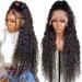 Water Wave 13X4 HD Lace Front Wigs Human Hair Curly Human Hair Wig For Black Women Glueless Transparent Lace Frontal Wig Human Hair Pre Plucked Brazilian Real Virgin Human Hair 22 Inch 22 Inch Water Wave HD Lace Wig