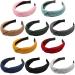MaoXinTek Headband Women 10 PCS Vintage Non-Slip Multicolor Wide Hairband Headband with Knot for Women Girls