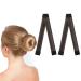 URAQT Hair Bun Shaper 2Pcs Easy Donut Bun Maker for Hair French Twist Fold Wrap Snap Band for Making DIY Hair Styles Ballet Hair Deft Bun Hair Styling Accessories for Girls Women Dark Brown