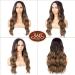 SHUOPUS Long Ombre Brown T Part Synthetic Lace Front Body Wave Wig 24inches - Buy Online on GoSupps.com