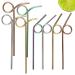 8Pcs Curved Straws 304 Stainless Steel Straw Shatter Resistant Drinking Straws 8''+9.5'' Reusable Metal Straws Creative Curly Colorful Party Straws for Kids Adults Juice Smoothies