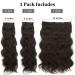 DeeThens 20 Inch Dark Brown Clip-In Wavy Hair Extensions for Women - Thick Synthetic Full Head - 3pcs - Buy Online on GoSupps.com