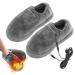 KLOP256 Foot Warmer USB Electric Overheat Protection Non-Slip Heated Slippers Suitable for Foot Sizes up to 43 (Gray)