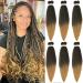 Pre-stretched Braiding Hair Easy Braid 6 Packs/Lot Professional Synthetic Fiber Crochet EZ Braids Yaki Texture Braiding Hair Extensions (30 inch 1B/27) 30 Inch (Pack of 6) T1B/27