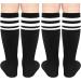 Olreco Youth Soccer Socks for Boys and Girls | Toddler Knee High Long Tube Socks 3-6 Years | Black & White - Buy Online on GoSupps.com